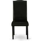 HomeStock DUEN7-BLK-69 7Pc Rectangular Dining Table And Six Chair Black