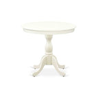 3-Piece Linen White Finish Solid Wood Top - Dining Room Set with High Back - Seats 4