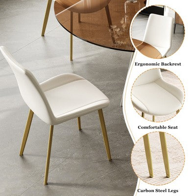 GDFStudio Lenhart Mid-Century 5 Piece Round Dining Set with 35 Glass Table and 4 Ergonomic Chairs