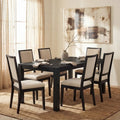 Modern Dining Set - 80 Table + 6 Cushioned Chairs, Solid Wood Frame, 400lbs Table Capacity, Easy Assembly