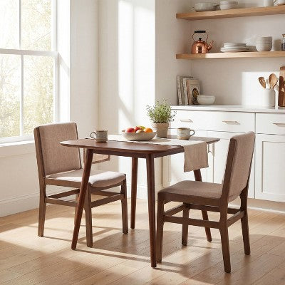 Christopher Knight Home Zephyr 3 Piece Contemporary Rubberwood Upholstered Dining Set