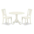 Round Dining Table Set for 4 - 3 Piece Table & Chair Set - 42 Inch Small Space Dining Room Furniture