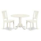 Round Dining Table Set for 4 - 3 Piece Table & Chair Set - 42 Inch Small Space Dining Room Furniture