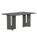 7 Piece Farmhouse Dining Table Set Dining Set for 6, 60 Kitchen Table Set with 6 Upholstered Dining Chairs - ModernLuxe