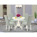HomeStock 5 Piece Dinette Set Linen White Baby Blue