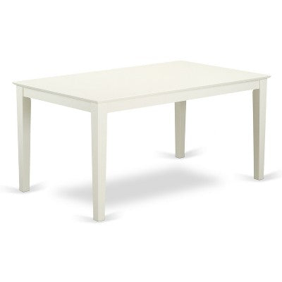 HomeStock 5-Pc Linen White Finish Solid Wood Top - Rectangular Dining Room Set - Seats 4