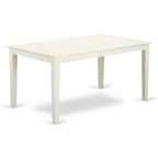 HomeStock 5-Pc Linen White Finish Solid Wood Top - Rectangular Dining Room Set - Seats 4