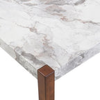 Faux Marble Dining Table Set for 4, 5 Pieces Rectangle Dining Table with 4 Upholstered Chairs for Small Space Kictchen