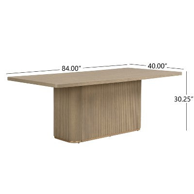 Christopher Knight Home Lindiwe Modern 7 Piece Rubberwood Linen Upholstered Dining Set with Rectangular Table