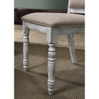 Roundhill Furniture Iris Wood Dining Set, Weathered White, 5-Piece
