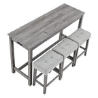 sumyeg Industrial 4-Piece Bar Table Set with Power Outlet in Grey