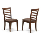 Dinette Set for 4 - Small Kitchen Table with Chairs - Modern Design - Saddle Brown Finish
