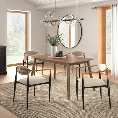Cortland 5-Piece Fabric Modern Tapered Dining Set - iNSPIRE Q