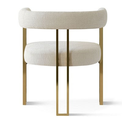 3-in-1 Oval Extendable Dining Table Set with 6 Chenille Upholstered Chairs Featuring Gold Metal Legs, Versatile Dining Furniture-Panipeachy
