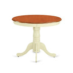 5-Piece Round Buttermilk and Cherry Finish Solid Wood Top Dining table with 4 Chairs with