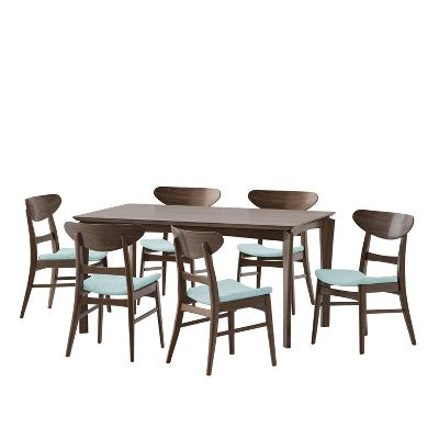 Christopher Knight Home Amesbury Wood and Fabric 7 Piece Dining Set