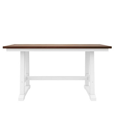 Farmhouse 6-Piece Wood Dining Table Set with Long Bench and 4 Dining Chairs-ModernLuxe
