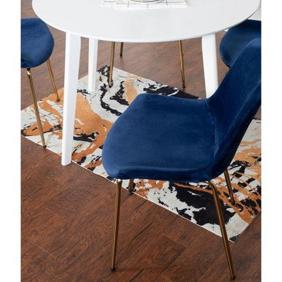 Aufurr Contemporary 3-Piece Dining Set, White Round Dining Table with 2 Chairs