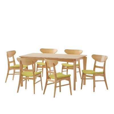 Christopher Knight Home Amesbury Wood and Fabric 7 Piece Dining Set