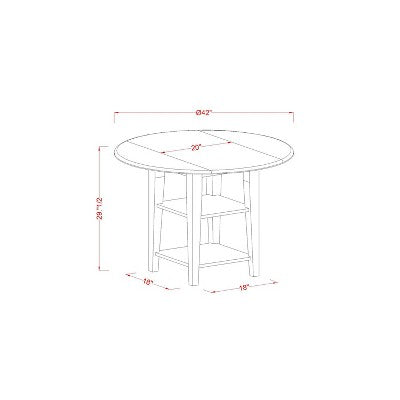 Art Deco Dinette Set - 5 Piece Round Table & Chairs - Buttermilk Cherry Finish