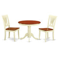 HomeStock Kitchen Nook Dining Set Round Table with 2 Chairs Modern Style