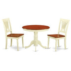HomeStock Kitchen Nook Dining Set Round Table with 2 Chairs Modern Style