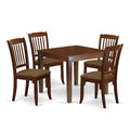 HomeStock 5-Pc Mahogany Finish Solid Wood Top - Square Dining Room Set - Seats 4