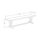 HomeStock 3-Piece Rectangle Distressed Jacobean Finish Solid Wood Top Dining Table with 2-Benches