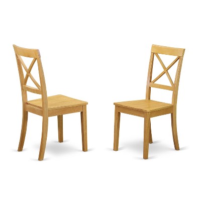 HomeStock Dublin 3 Piece Round Dining Set Oak Finish