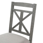 Farmhouse Extendable Round Dining Set for 4, Kitchen Dining Table Set with 4 Upholstered Dining Chairs for Dining Room