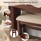 GDFStudio Emily Modern 2 Piece Bar Table Set with Fabric Upholstered Bar Stool
