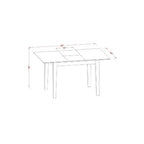 Rectangle Kitchen Table Set - 3Pc Dining Table with Chairs, Firebrick Red, 48/60 Inch