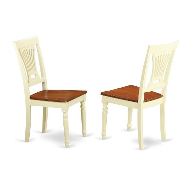 HomeStock 5-Pc Buttermilk and Cherry Solid Wood Top - Dining Room Set - Seats 4