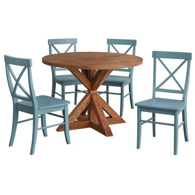 5pc Crenshaw Round Dining Set Driftwood - Buylateral