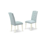 HomeStock 5 Piece Linen White Parsons Dining Set
