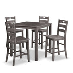 HOMES: Inside + Out 5pc Danca Transitional Square Counter Height Dining Set