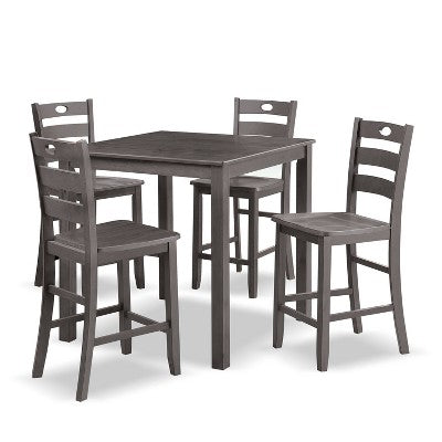 HOMES: Inside + Out 5pc Danca Transitional Square Counter Height Dining Set