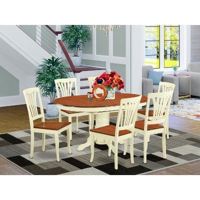 HomeStock Dining Room Set With Leaf And 6 Chairs Contemporary Style 18178