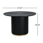 Christopher Knight Home Shankar Modern 5 Piece Round Dining Table Set with Rubberwood Upholstered Chairs