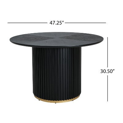 Christopher Knight Home Shankar Modern 5 Piece Round Dining Table Set with Rubberwood Upholstered Chairs
