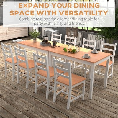 Dining Table Set for 4, 5 Piece Modern Kitchen Table and Chairs, Solid Wood Dining Room Set for Small Spaces, Breakfast Nook