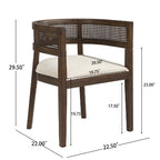 Christopher Knight Home Lythor 7 Piece Cane and Rubberwood Upholstered Dining Set