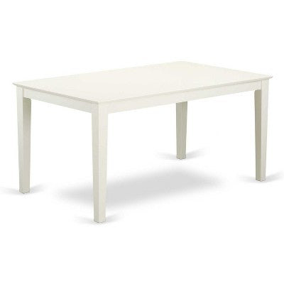 5-Piece Rectangular Linen White Finish Solid Wood Top-Upholstered Dining Room Set-Seats 4
