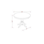 3-Piece Mahogany Finish Solid Wood Top - Round Dining Room Set - Seats 4