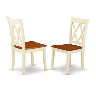 HomeStock ANCL3 Round 36 Inch Table and 2 Chair Set Buttermilk Cherry
