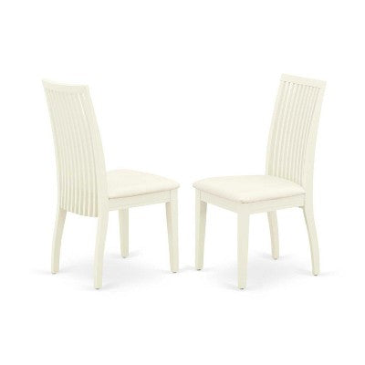 3-Piece Linen White Finish Solid Wood Top - Dining Room Set - Seats 4