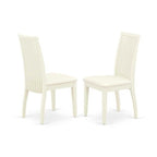 3-Piece Linen White Finish Solid Wood Top - Dining Room Set - Seats 4