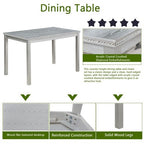 5 Piece Kitchen Table Set with a Rectangular Table and 4 Upholstered Chairs, Wooden Dining Room Table with Crystal Decoration and Chairs Set