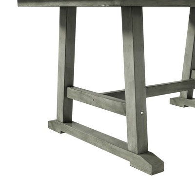 Farmhouse 6-Piece Wood Dining Table Set with Long Bench and 4 Dining Chairs-ModernLuxe