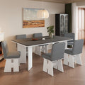 GDFStudio Felton Modern 7 Piece Wood Upholstered Dining Table Set